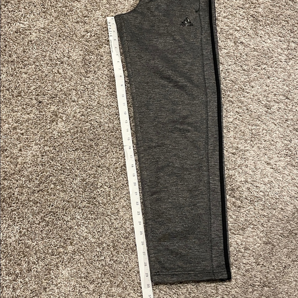 Adidas Women’s Small Charcoal Sweatpants with Black Stripes - Picture 9 of 10